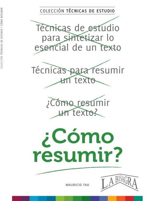 Cover image for CÓMO RESUMIR